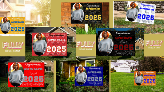 EDITABLE 2025 MASCOT GRAD SIGN